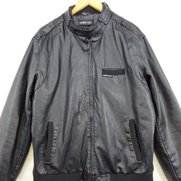Members Only Other - Men's Members Only Black Faux Real Jacket Size XL